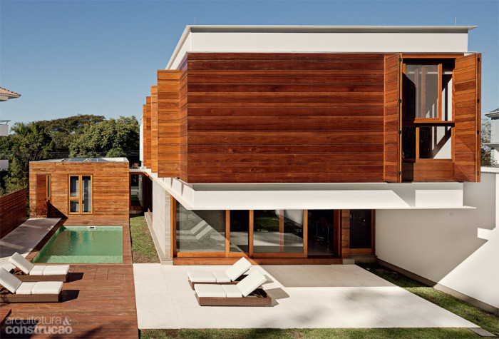 casa fachada madeira - arquiteto - casa e construção - indaiatuba
